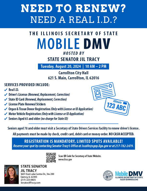 Secretary of State Mobile DMV Aug. 20 at Carrollton City Hall