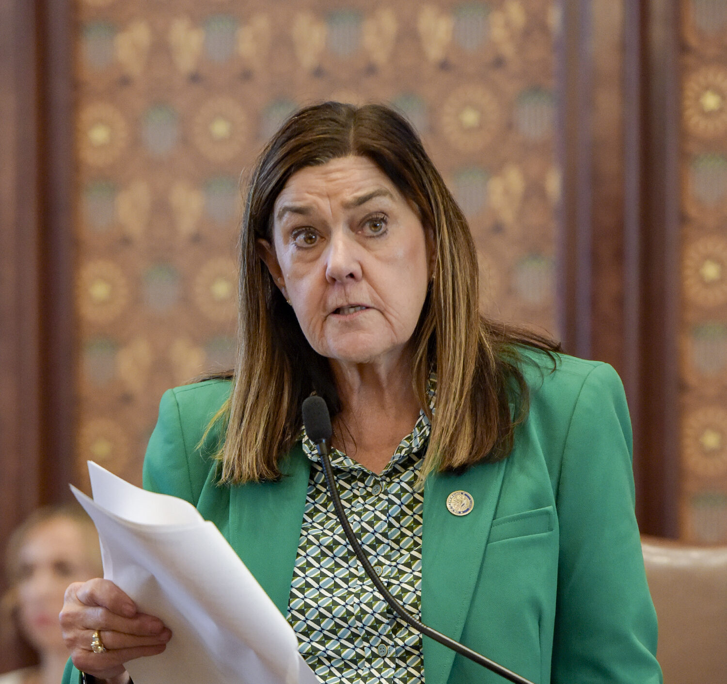 State Senator Jil Tracy on the Senate Floor.